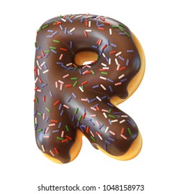 Glazed Donut Font 3d Rendering Letter R