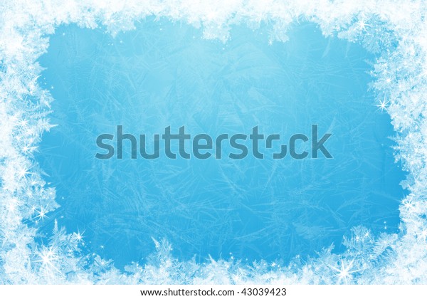 Gleaming shining ice frame, in the center of\
the composition frozen deep clear\
water