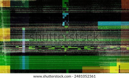 Glich,, Digital errors on the screen. Colorful stripes noisy television screen
