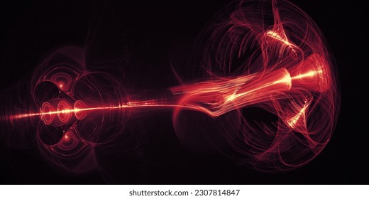 Glint cosmic rays. Neon wind lines. Detailed fractal graphics. Glow effect. Power energy. Rays of light in motion. Futuristic wave Flash. Glare splash. Information transfer in a cyberspace