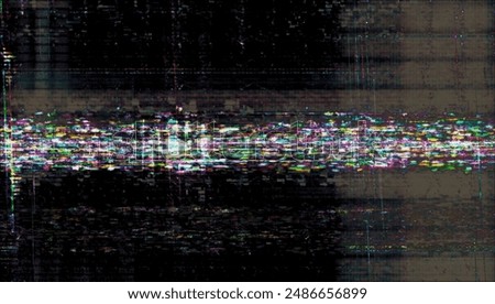 Glitch background. Digital errors on the screen. Colorful stripes noisy television screen