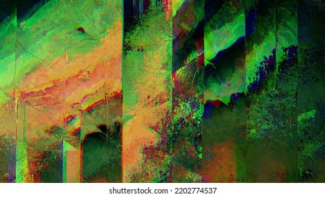 Glitch Background Overlay, Distorted Noise, Interference Imitation, Corrupted Data, Computer Virus Or Hacked System Concept. 4k ProRes.