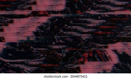 Glitch Noise Static Television VFX Pack. Visual Video Effects Stripes Background, CRT Tv Screen No Signal Glitch Effect