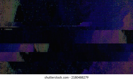 Glitch Noise Static Television VFX. Visual Video Effects Stripes Background, CRT Tv Screen No Signal Glitch Effect