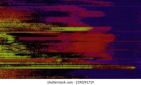 Glitch Noise Static Television VFX. Visual Video Effects Stripes Background, CRT Tv Screen No Signal Glitch Effect