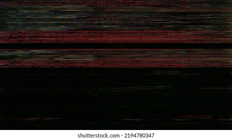 Glitch Noise Static Television VFX. Visual Video Effects Stripes Background, CRT Tv Screen No Signal Glitch Effect