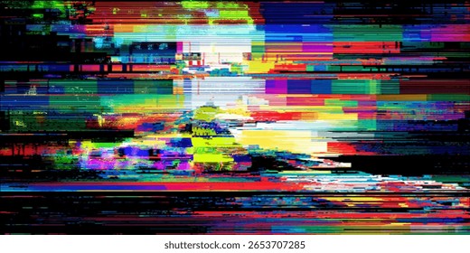 Glitch Overlay Stock Image In Black Background