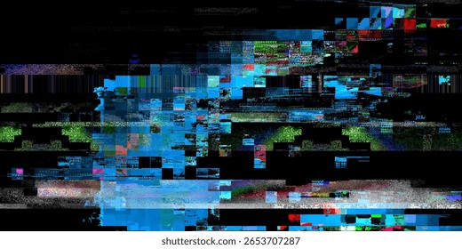 Glitch Overlay Stock Image In Black Background