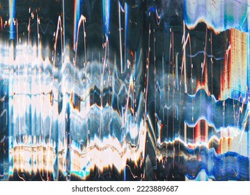 Glitch Overlay. VHS Noise Texture. Transmission Failure. Flicker Wave Vibration Analog Artifacts Grunge Abstract Background.