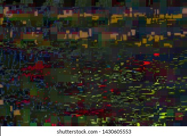 Glitch Pixel Digital Pattern Noise Vintage Background,  Data Moshing Old.