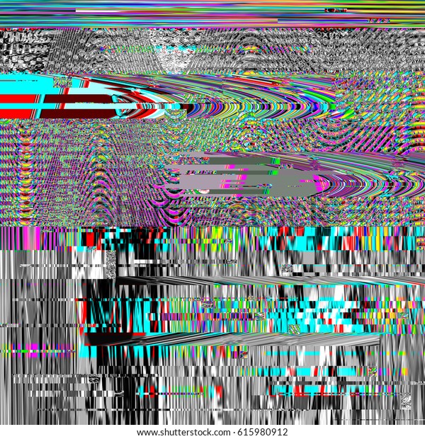 Glitch Psychedelic Background Old Tv Screen Stock Illustration 615980912