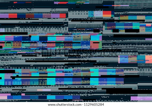 Glitched Lofi Tv Screen Broken Pixels Stock Illustration 1129605284