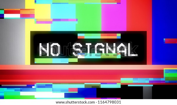 送信エラー ノイズの多いsmpteカラーバー テレビ画面のテストパターン テキストno Signal Vcrスタイル のイラスト素材