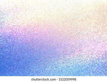Glitter blue pink yellow iridescent background texture  Winter holiday shimmer illustration  Brilliant sparkles surface 