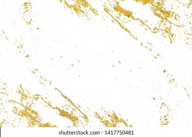 Glitter golden splashes Texture. Brush stroke gold design element on white background for christmas or new year.