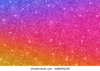 Glitter Holiday Shiny Texture With Yellow Purple Blue Smooth Gradient. Raster Version