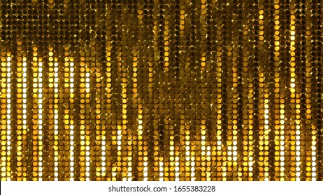 Glitter Spangle line curtain 3D illustration background.