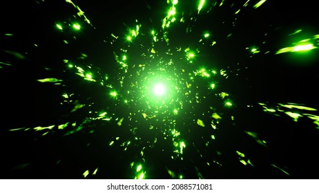 Glittering Green Light Particles Effect
