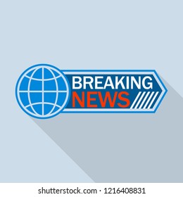 Global breaking news logo. Flat illustration of global breaking news logo for web design