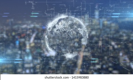 Global business cloud computing service of big data information technology - 3D render - Shutterstock ID 1415983880