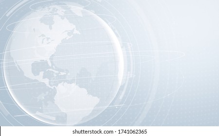 Global Communication Concept, White Earth With Graphic Background, News Background, Network Technology, 3D Illustration.