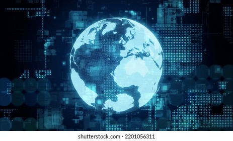 Global communication network concept. Digital transformation. DX.
