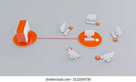 Global Computer Network 3d rendering