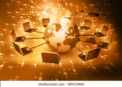 Global computer Network on abstract background 	