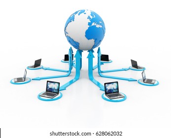 Global Computer Network,3d rendering