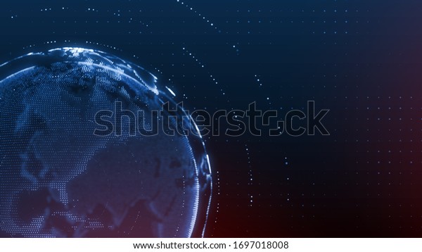 global\
earth rotating digital world breaking news Studio Background for\
news report and breaking news on world live\
report