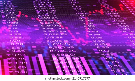 Global Economic Inflation And Deflation Stock Market Indices With Chart Trading On International Exchanges, Share Market Price Investment Trend Graphs - Illustration Rendering