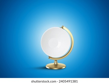 Global food concept on blue background. World food day. Food plate on globe stand on blue background. manipulation creative concept.  - Powered by Shutterstock