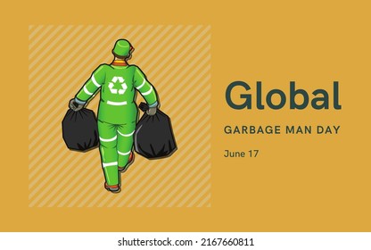 Global Garbage Man Day on June 17. Very attractive and elegant illustration design. - Powered by Shutterstock