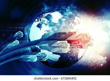 Global internet connection concept. 3d render 	