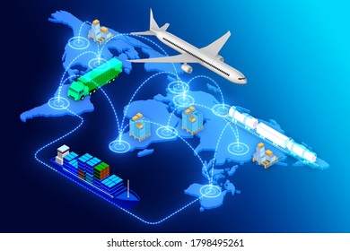 Global logistics concept - 3d rendering