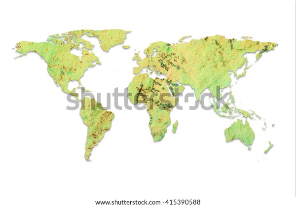 Global Map Natural Marble Stone Isolated Stock Illustration 415390588