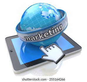 Global Marketing with tablet computer 