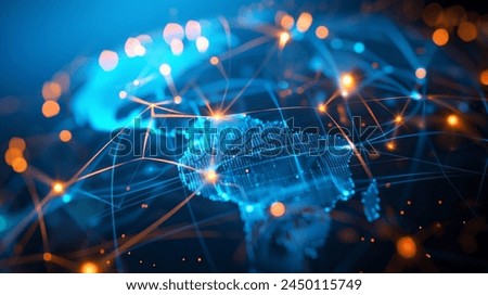 Global network background connecting the whole world