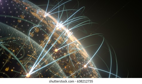 Global network concept technology of internet and connect illustration

