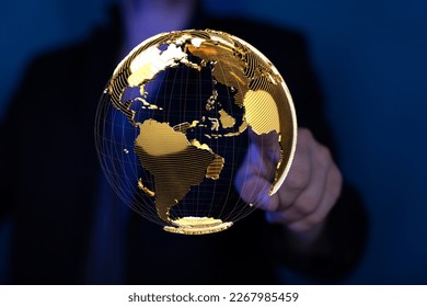 Global network concept. World map point. Global network planet E