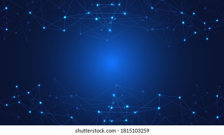 Global network connection. Abstract technology background with connecting dots and lines. Digital technology and communication concept
