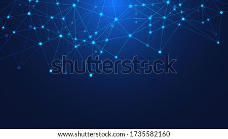 Global network connection. Abstract technology background with connecting dots and lines. Digital technology and communication concept