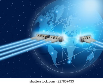 Global network connection technology.