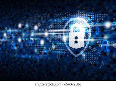 Global Network Cybersecurity On Digital Technology Background