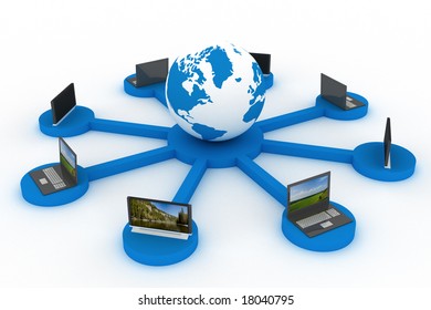 Global network the Internet. 3D image.