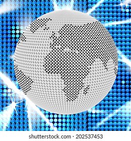 Global Network Meaning Processor Earth And Keyboard
