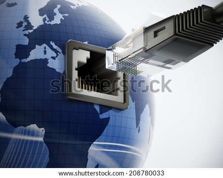 Global network with a network socket on the globe