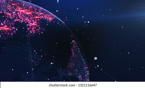 Global Network Technology. Data exchange and global network over the world 3D rendering.
Global network connection and data connections concept
