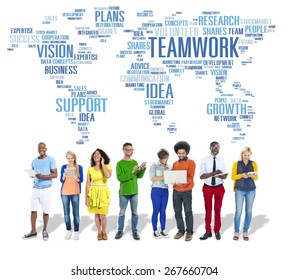 Global People Digital Device Technology Teamwork Concept - Powered by Shutterstock