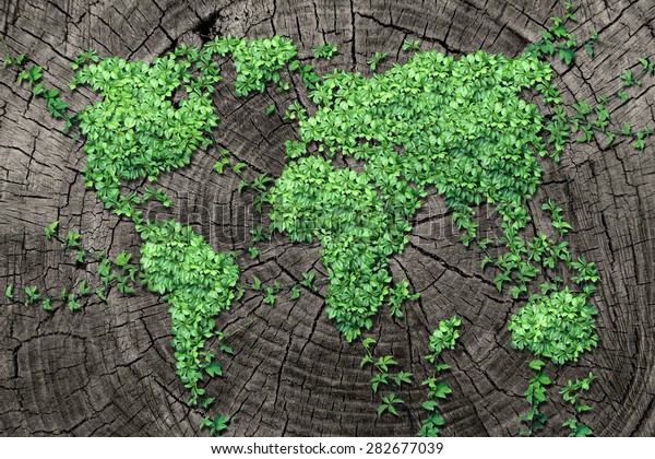 世界の地図を持つビジネスコンセプトとしてのグローバルな広がりの